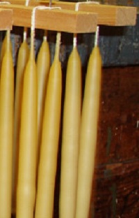 Dipped beeswax candles